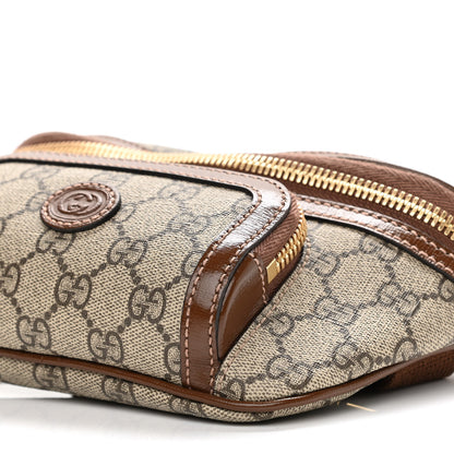 Gucci GG Supreme Monogram Textured Calfskin Retro Interlocking G Belt Bag Beige Ebony Brown Sugar 9 of 9
