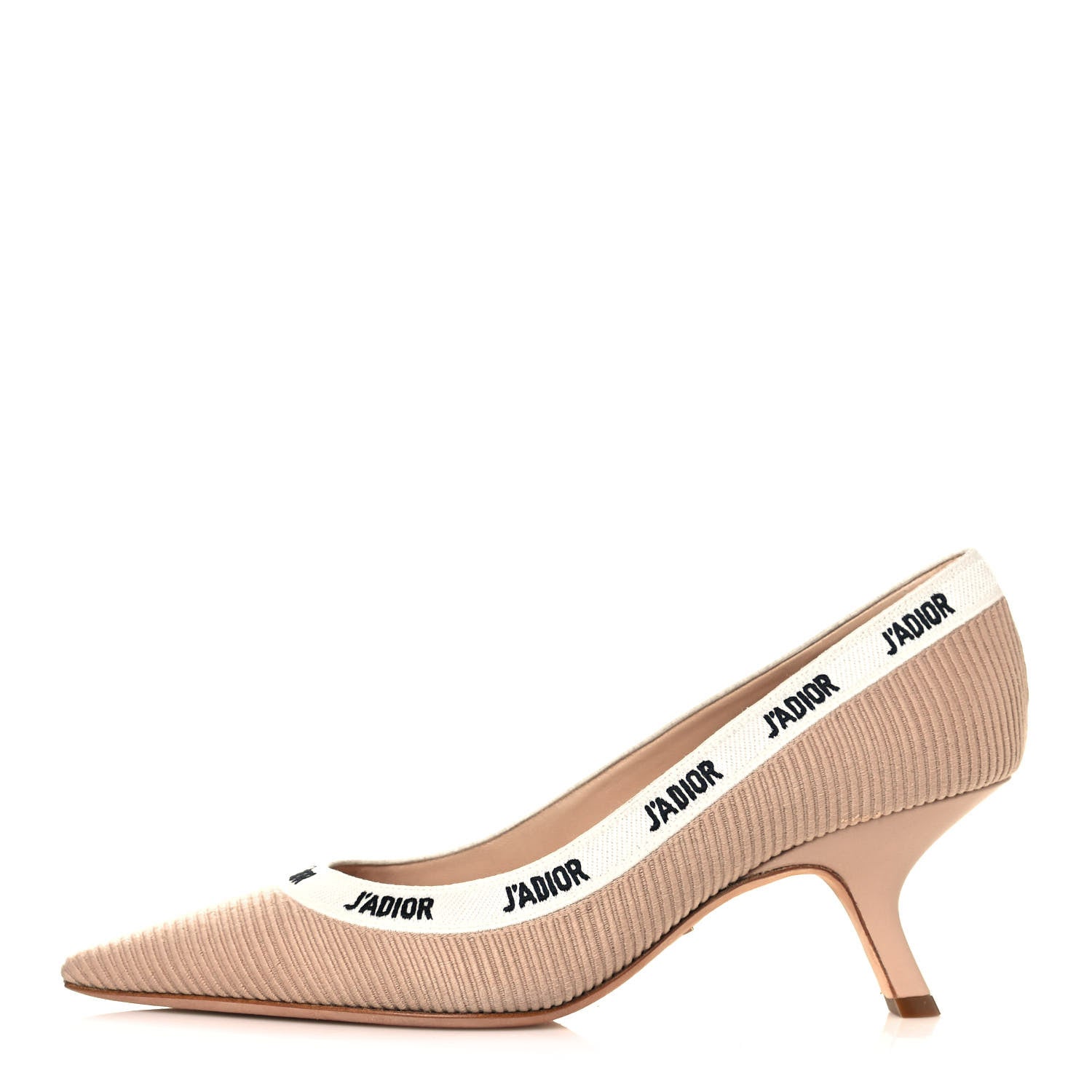 Christian Dior Technical Canvas Ribbon Embroidered J'Adior 65mm Pumps 39.5 Powder Nude 1 of 10