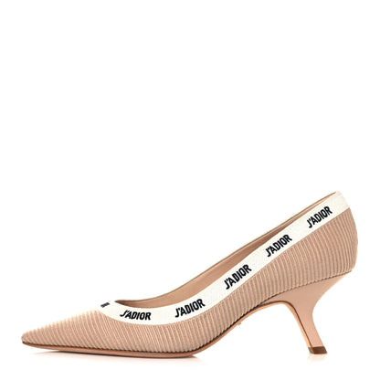 Christian Dior Technical Canvas Ribbon Embroidered J'Adior 65mm Pumps 39.5 Powder Nude 1 of 10