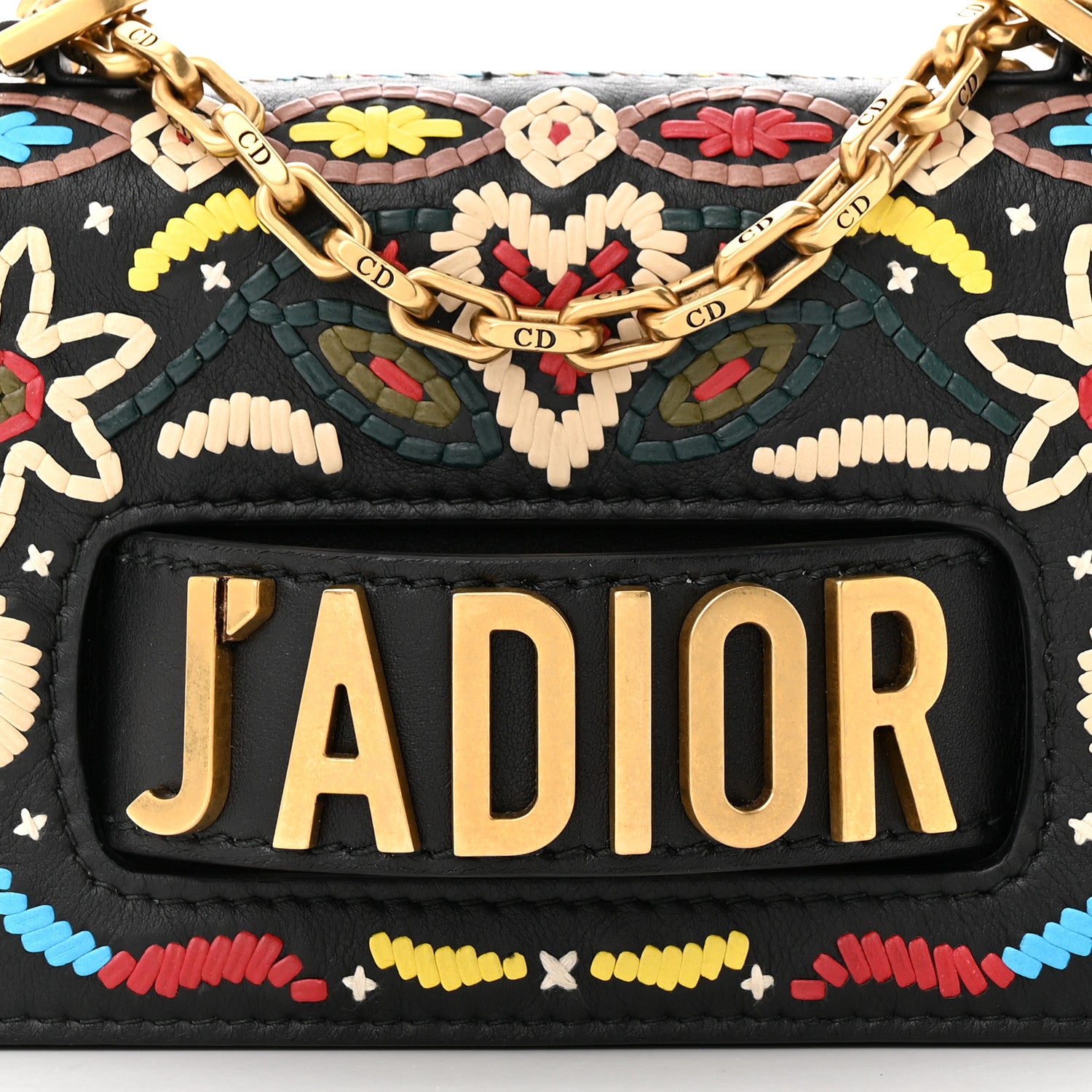 Christian Dior Calfskin Stitched Mini J'Adior Chain Flap Bag Black Multicolor 8 of 10