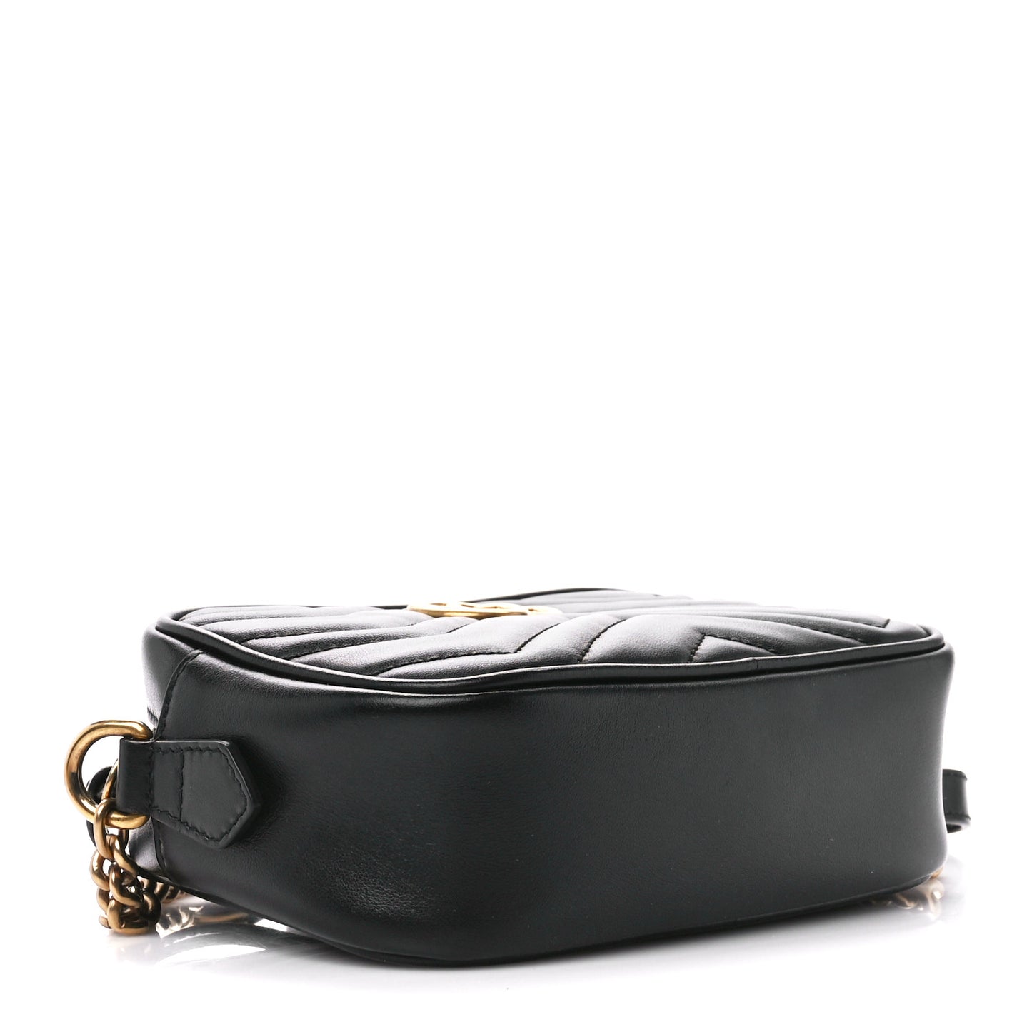 Calfskin Matelasse Mini GG Marmont Chain Shoulder Bag Black