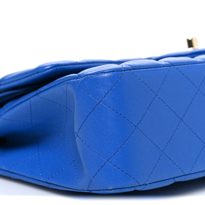 Chanel Lambskin Quilted Medium Double Flap Blue 8 of 9