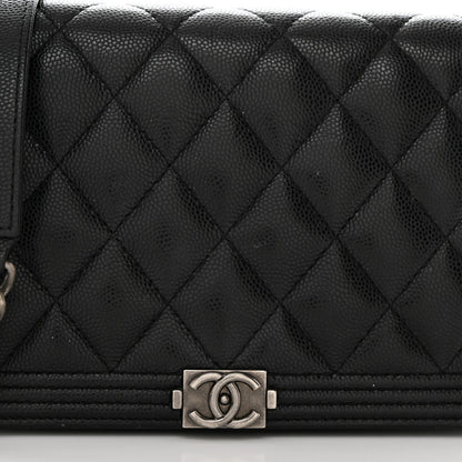 Chanel Caviar Quilted Boy Wallet On Chain WOC Black 8 of 10