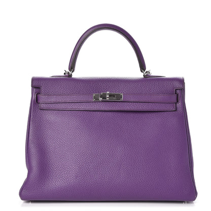Hermes Taurillon Clemence Kelly Retourne 35 Ultraviolet 1 of 34