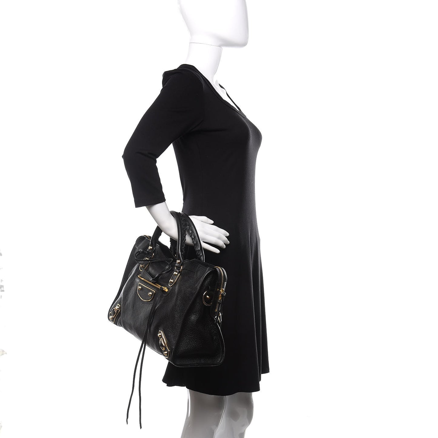 Chevre Gold Metallic Edge Hardware City Black