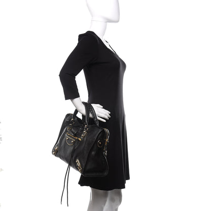 Balenciaga Chevre Gold Metallic Edge Hardware City Black 2 of 10