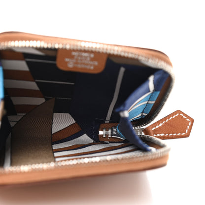 Hermes Epsom Silk'In Coin Purse Gold Bleu Navy Beige 5 of 7