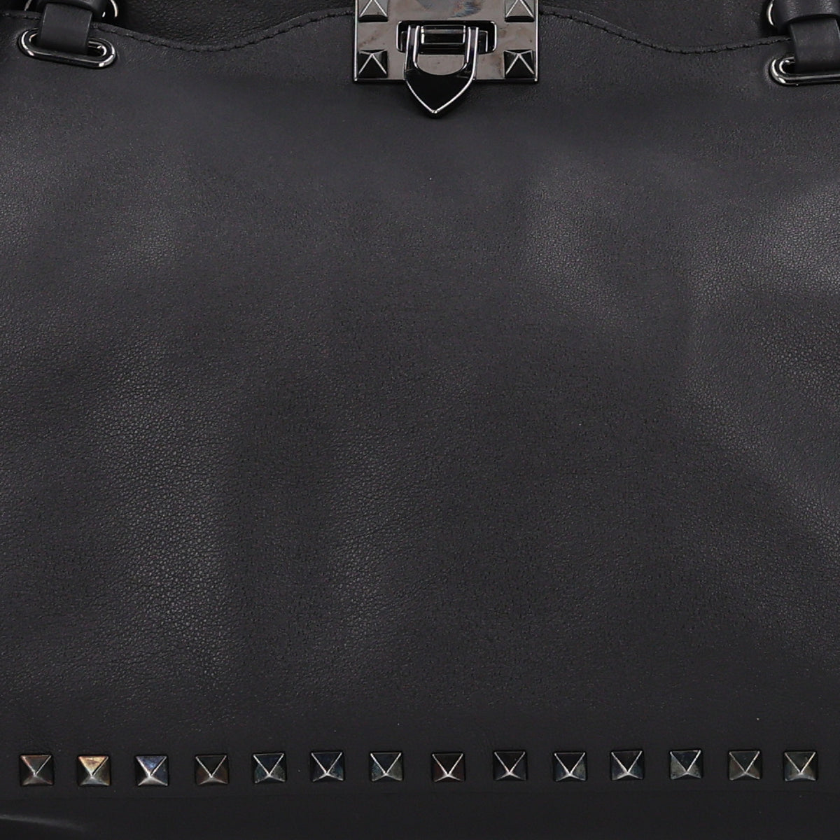 Valentino Garavani Vitello Medium Rockstud Tote Black 7 of 9