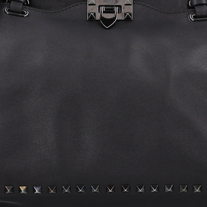 Valentino Garavani Vitello Medium Rockstud Tote Black 7 of 9