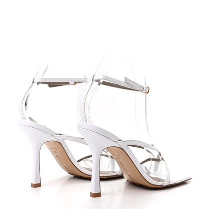 Bottega Veneta Lambskin Stretch Multi Strap 90mm Sandals 37.5 Optic White 4 of 8