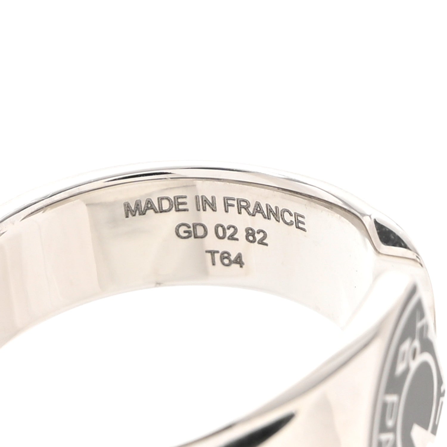 Hermes Stainless Steel Men's Carrousel Ring 64 Black 5 of 6