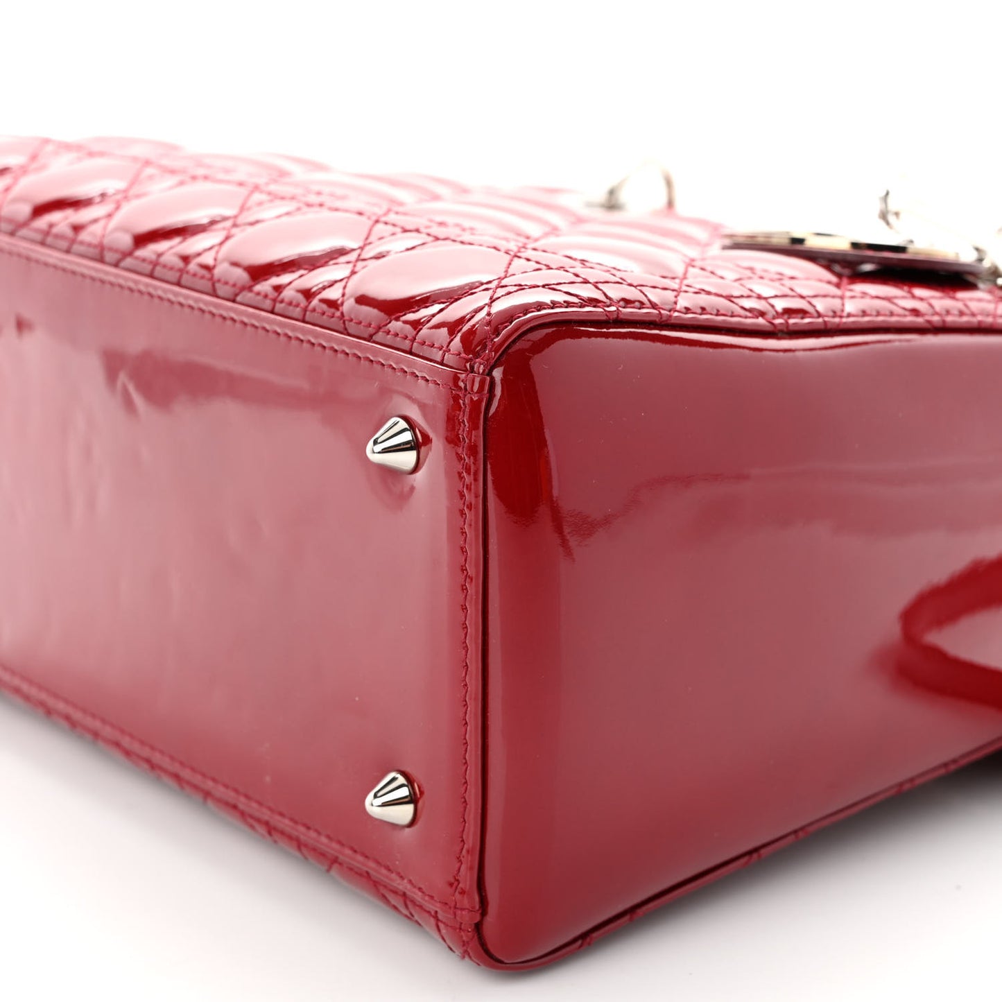 Patent Cannage Medium Lady Dior Burgundy Red