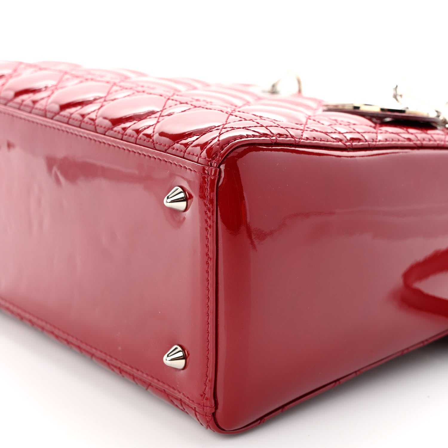 Christian Dior Patent Cannage Medium Lady Dior Burgundy Red 9 of 9