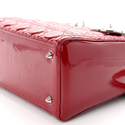 Christian Dior Patent Cannage Medium Lady Dior Burgundy Red 9 of 9