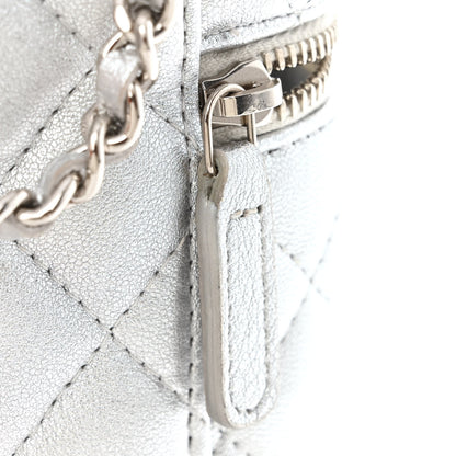 Chanel Metallic Lambskin Quilted Phone Holder With Chain Silver 12 of 13