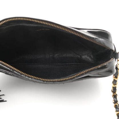 Chanel Patent Quilted Tassel Camera Case Black 5 of 15