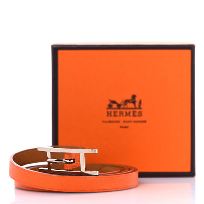Hermes Chamonix Hapi 3MM Triple Tour Wrap Bracelet S Orange 8 of 8
