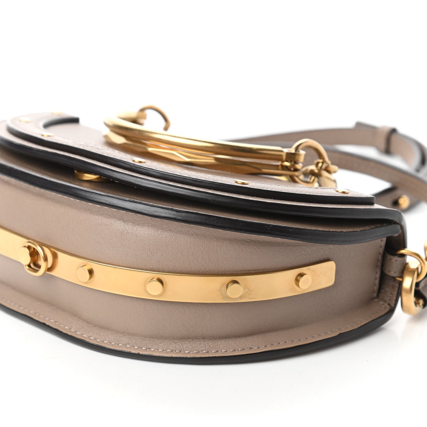 Calfskin Small Nile Bracelet Minaudiere Bag Motty Grey