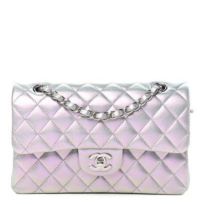 Chanel Iridescent Calfskin Quilted Small Double Flap Purple 1 of 9