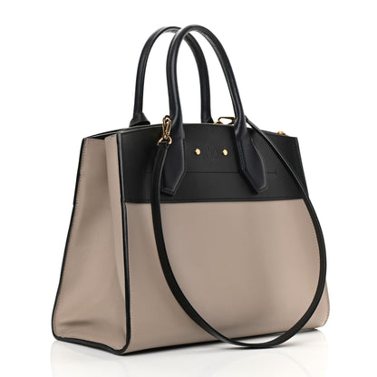 Louis Vuitton Calfskin City Steamer MM Gris Black 2 of 16