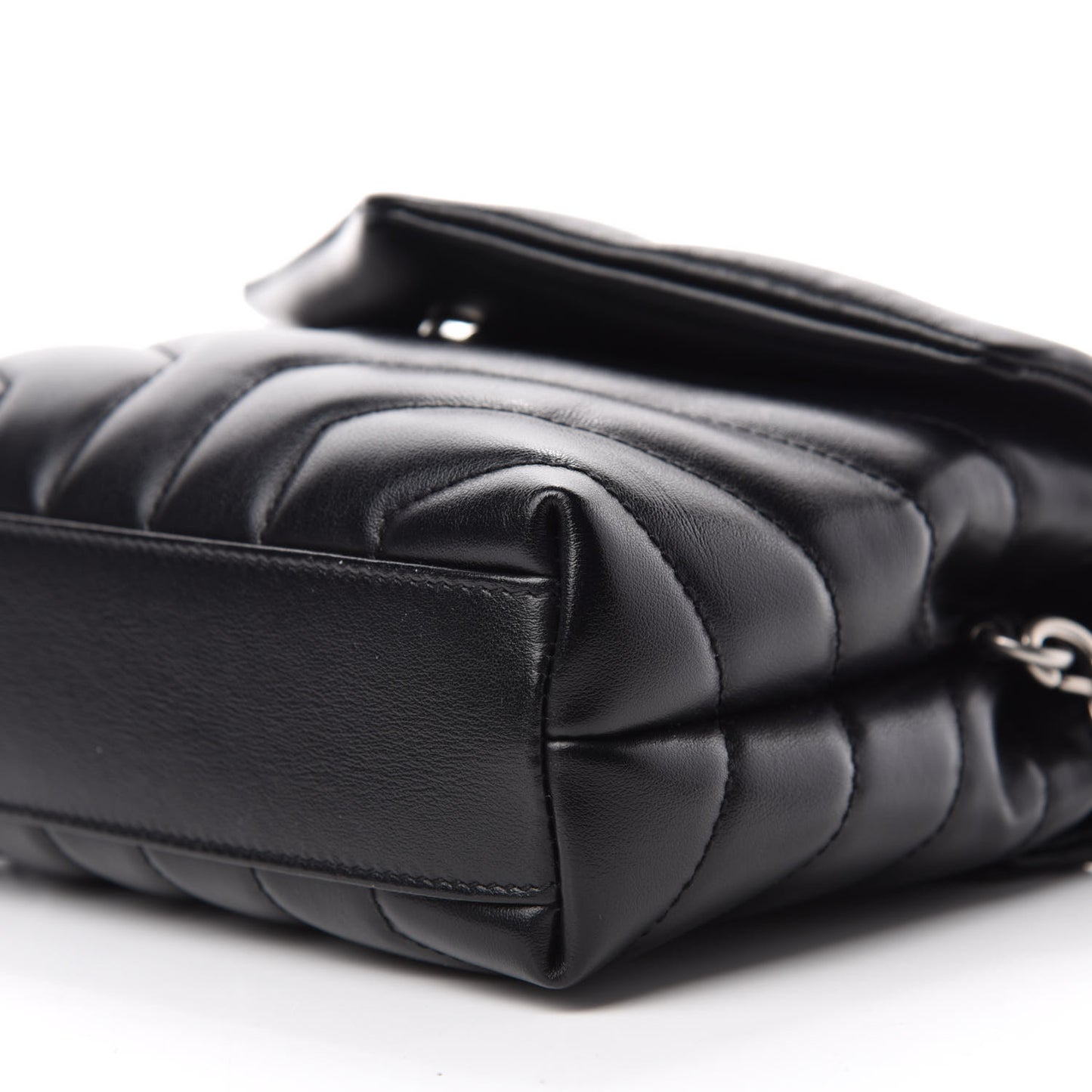 Calfskin Y Quilted Monogram Toy Loulou Crossbody Bag Black