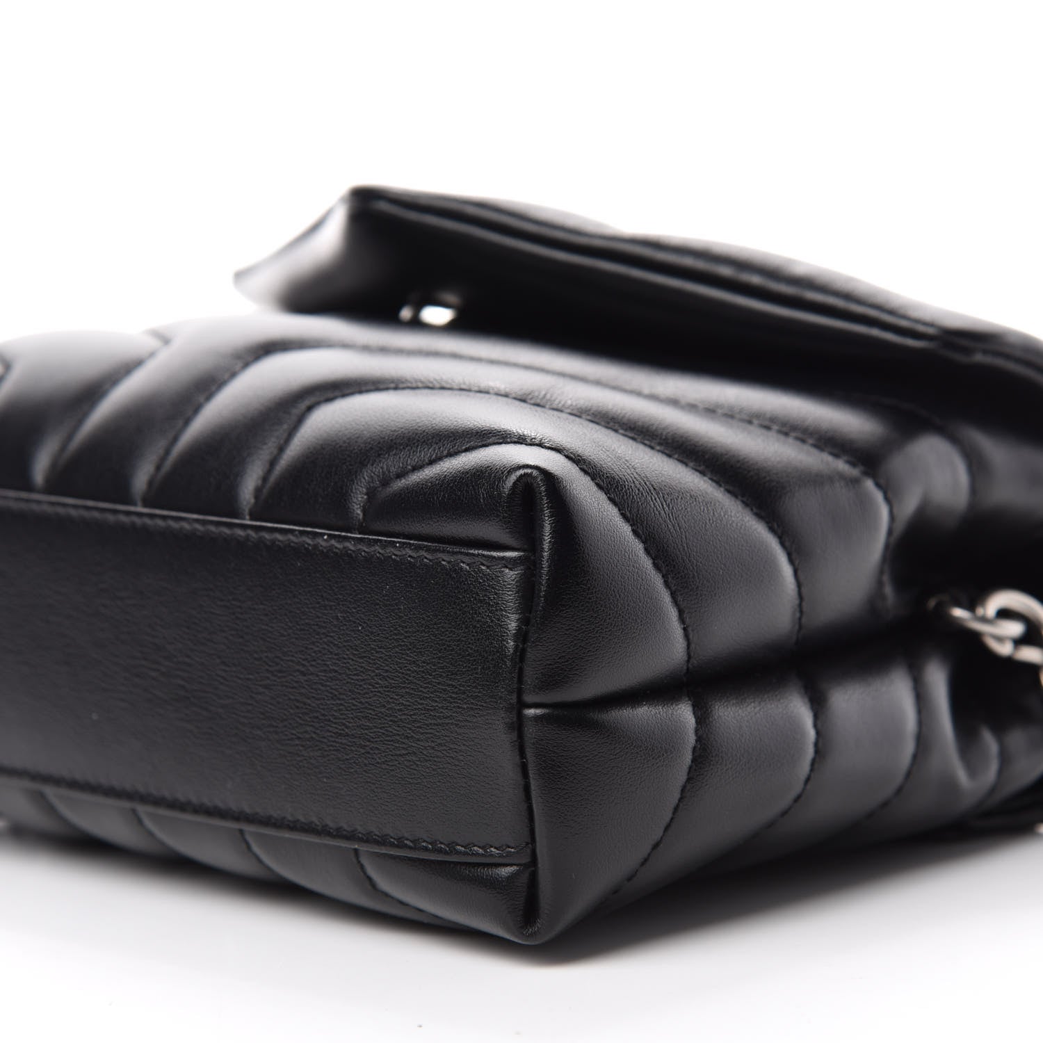 Saint Laurent Calfskin Y Quilted Monogram Toy Loulou Crossbody Bag Black 7 of 11