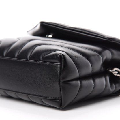 Saint Laurent Calfskin Y Quilted Monogram Toy Loulou Crossbody Bag Black 7 of 11