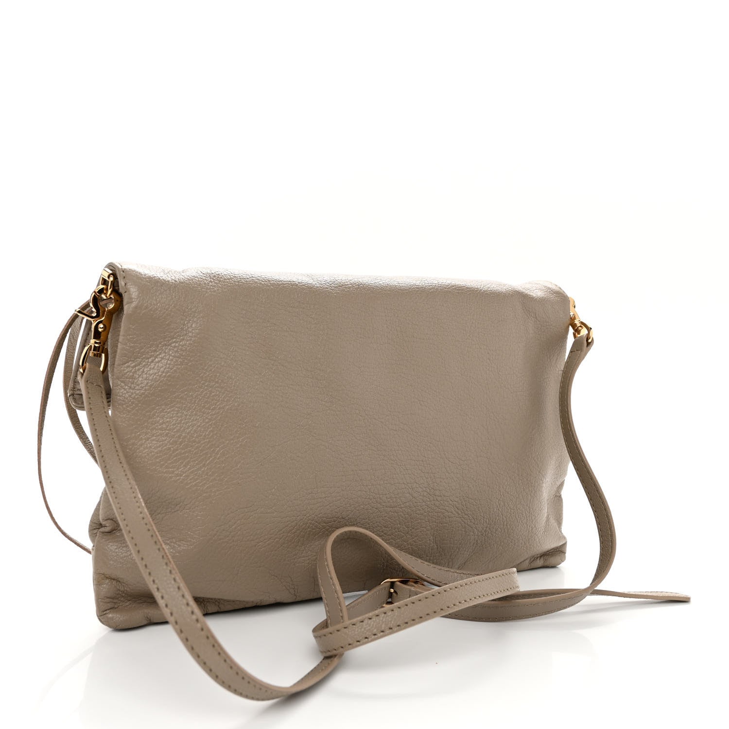 Balenciaga Chevre Gold Metallic Edge Hardware Envelope Clutch Gris Taupe 3 of 10