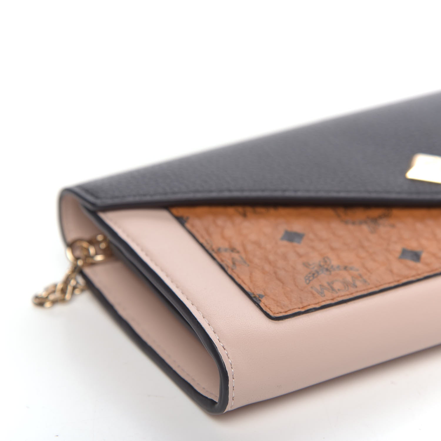 MCM Visetos Large Love Letter Crossbody Wallet Cognac Black 7 of 9
