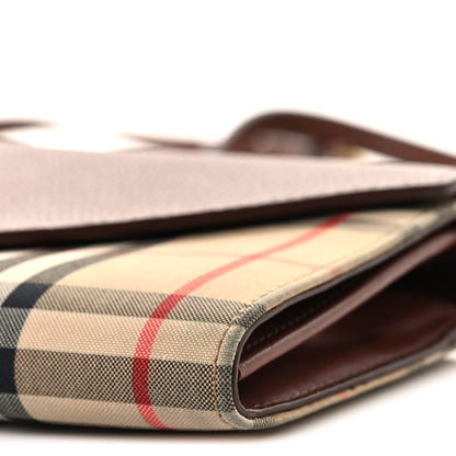 Burberry Grainy Calfskin Vintage Check Wallet With Detachable Strap Archive Beige Tan 9 of 13