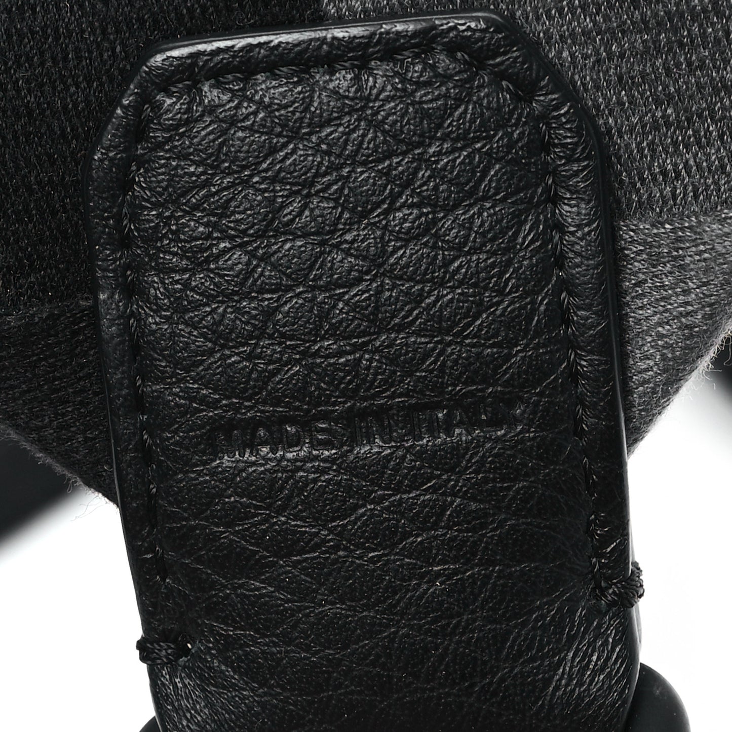 Canvas Calfskin Logo Strap Black Grey Yellow