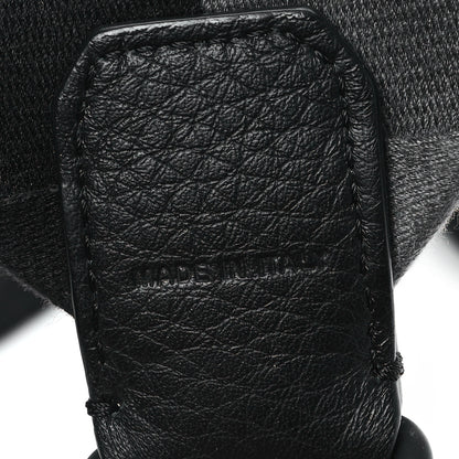 Fendi Canvas Calfskin Logo Strap Black Grey Yellow 4 of 4