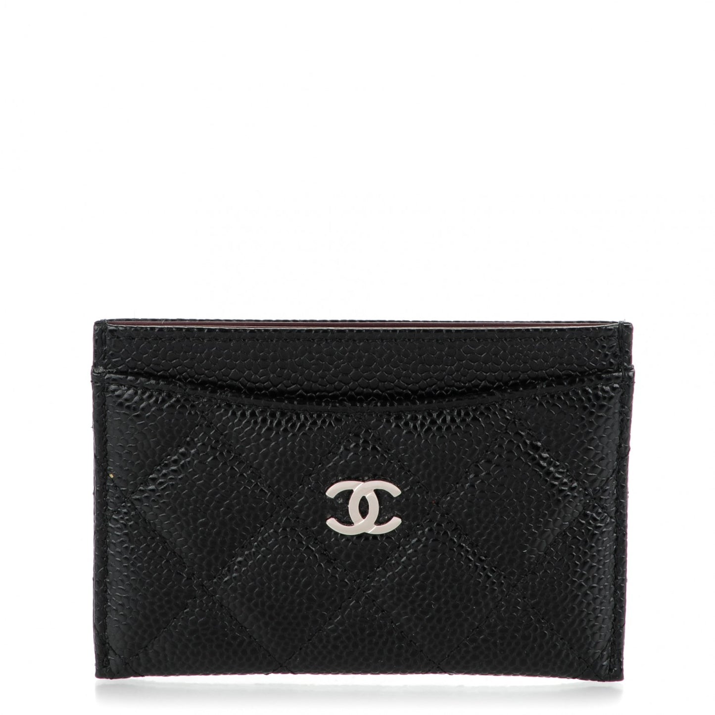 Caviar Quilted Card Holder Black