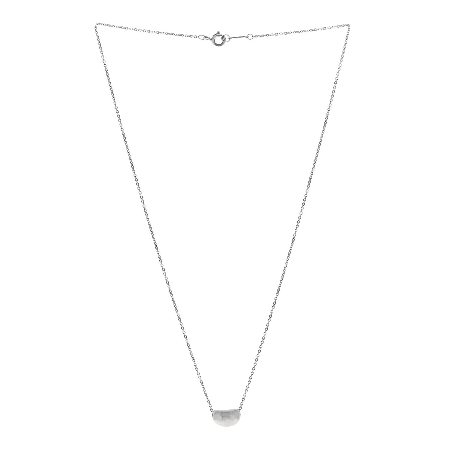Tiffany Sterling Silver 11mm Elsa Peretti Bean Pendant Necklace 3 of 6