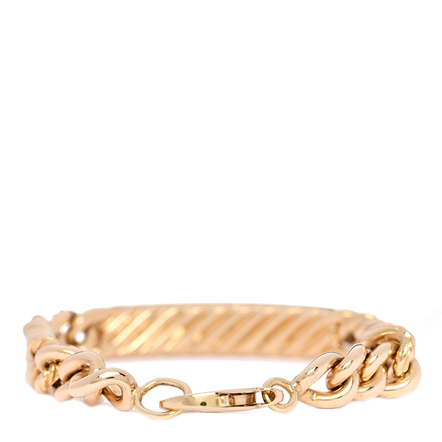 18K Yellow Gold Diamond Belmont ID Pave Bracelet