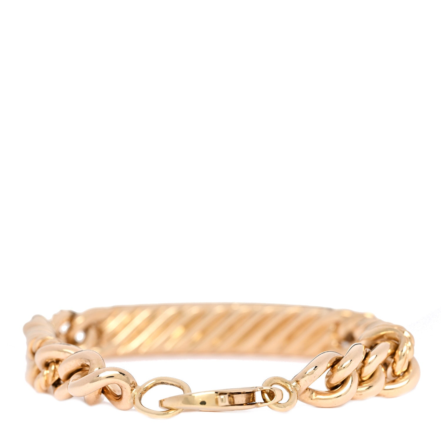 David Yurman 18K Yellow Gold Diamond Belmont ID Pave Bracelet 2 of 4