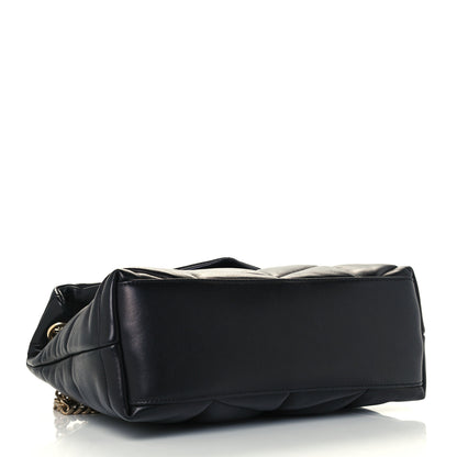 Saint Laurent Lambskin Quilted Small Loulou Puffer Monogram Chain Satchel Black 4 of 11