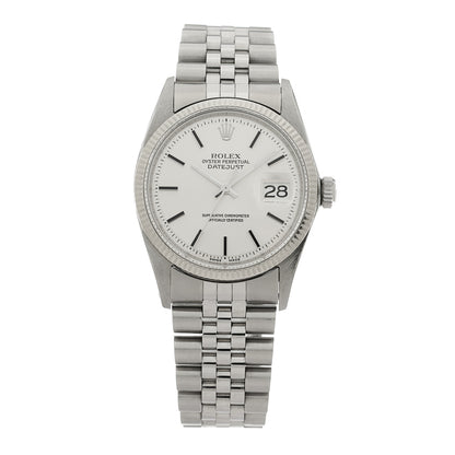 Rolex Stainless Steel 18K White Gold 36mm Oyster Perpetual Datejust Watch Silver 1601 1 of 4