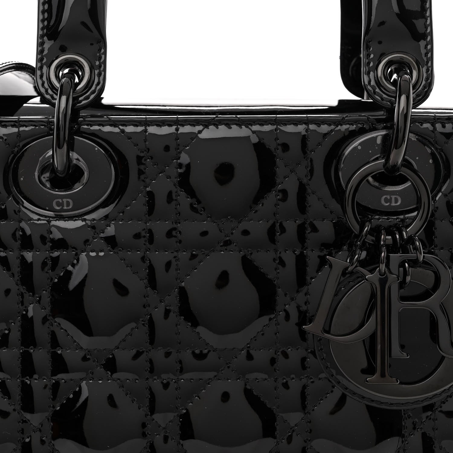 Christian Dior Ultraglossy Patent Cannage Small Lady Dior Black 8 of 11