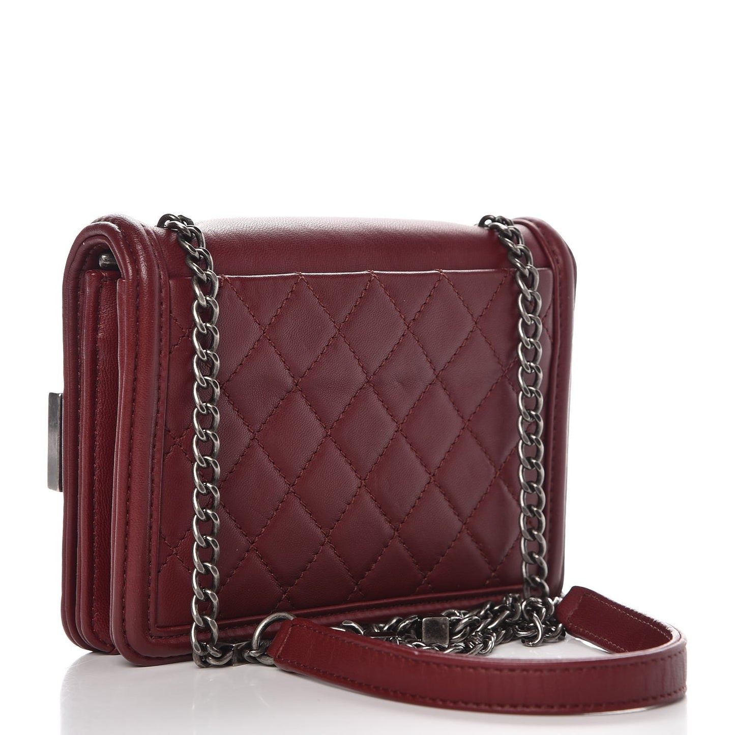 Lambskin Plexiglass Boy Brick Burgundy