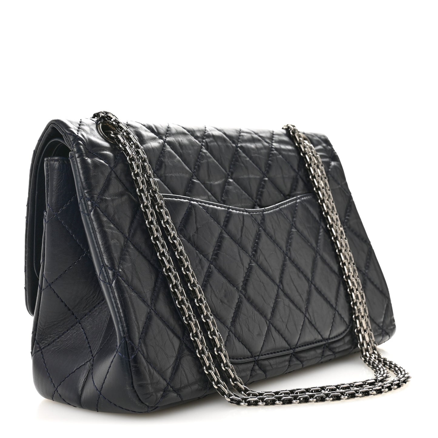 Aged Calfskin Quilted 2.55 Reissue 227 Flap Dark Blue