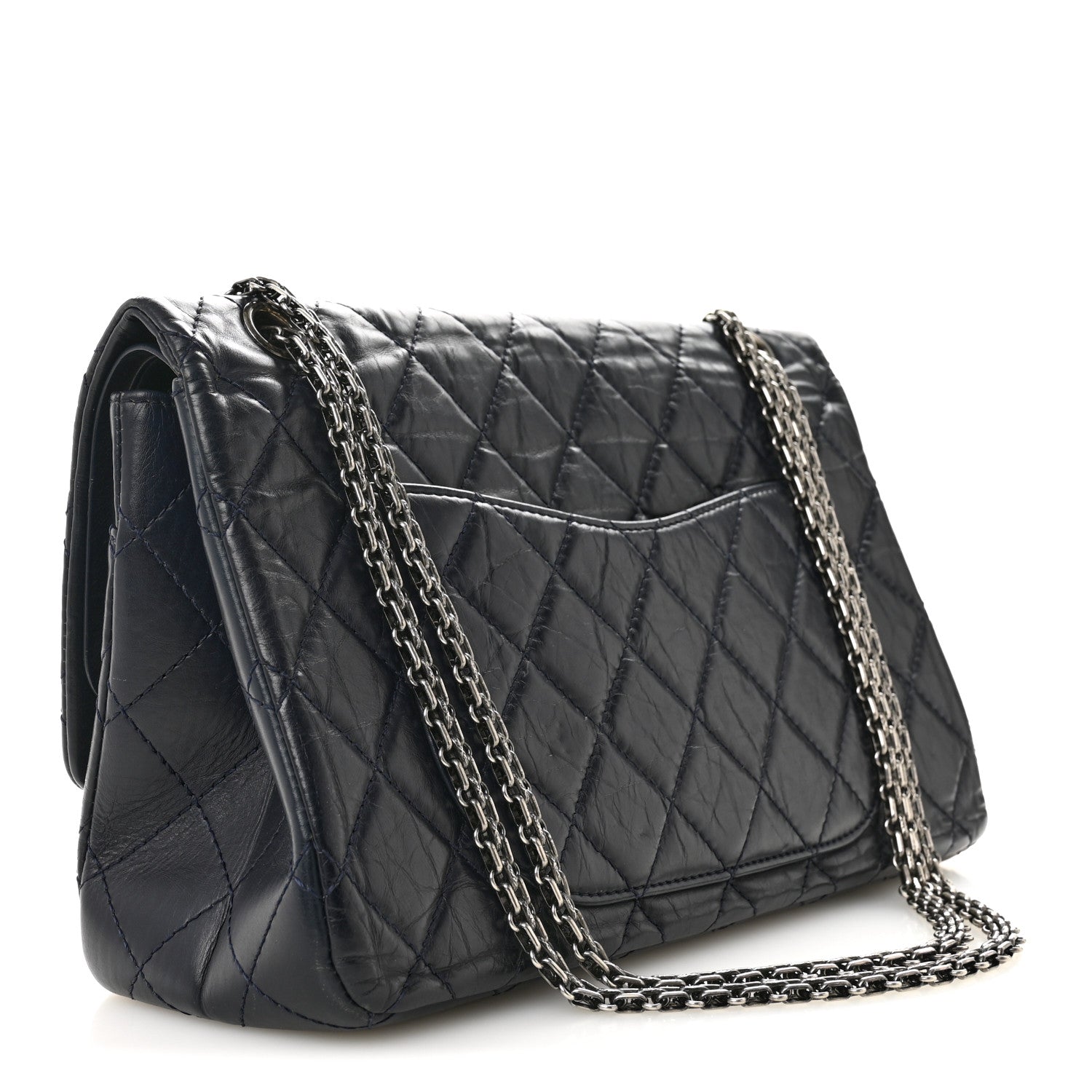 Chanel Aged Calfskin Quilted 2.55 Reissue 227 Flap Dark Blue 3 of 15
