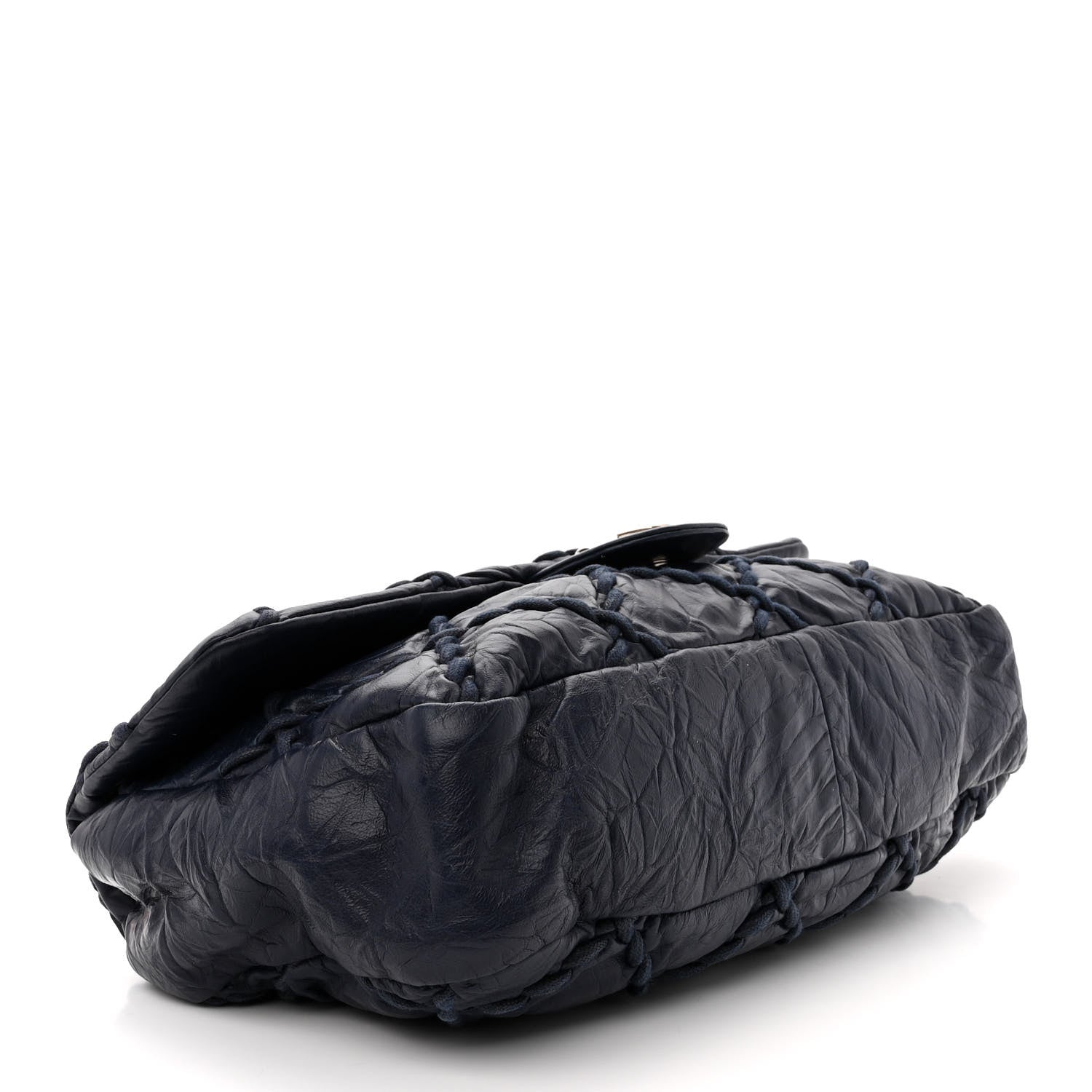 Chanel Calfskin Ultra Stitch Oversize Flap Navy 4 of 10