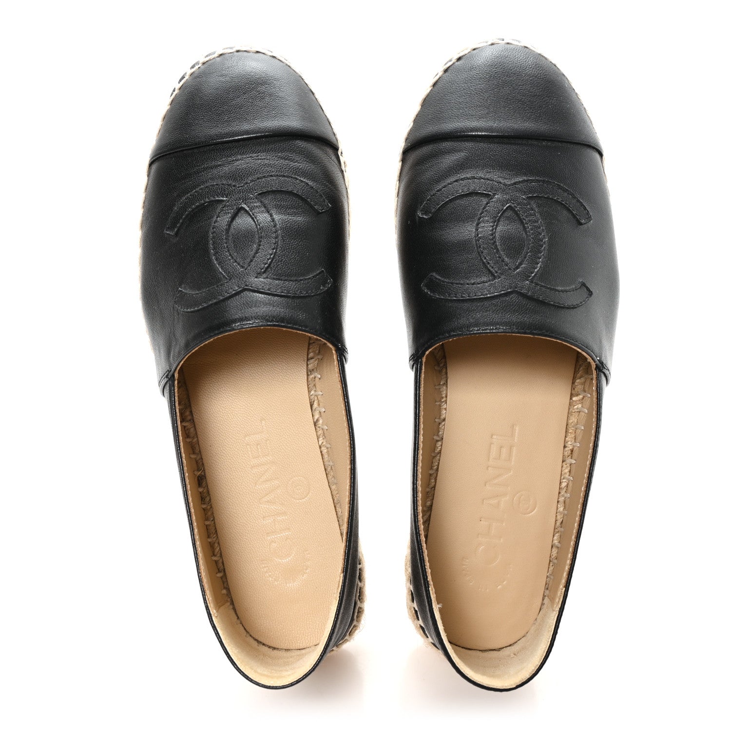 Chanel Lambskin CC Espadrilles 36 Black 2 of 10