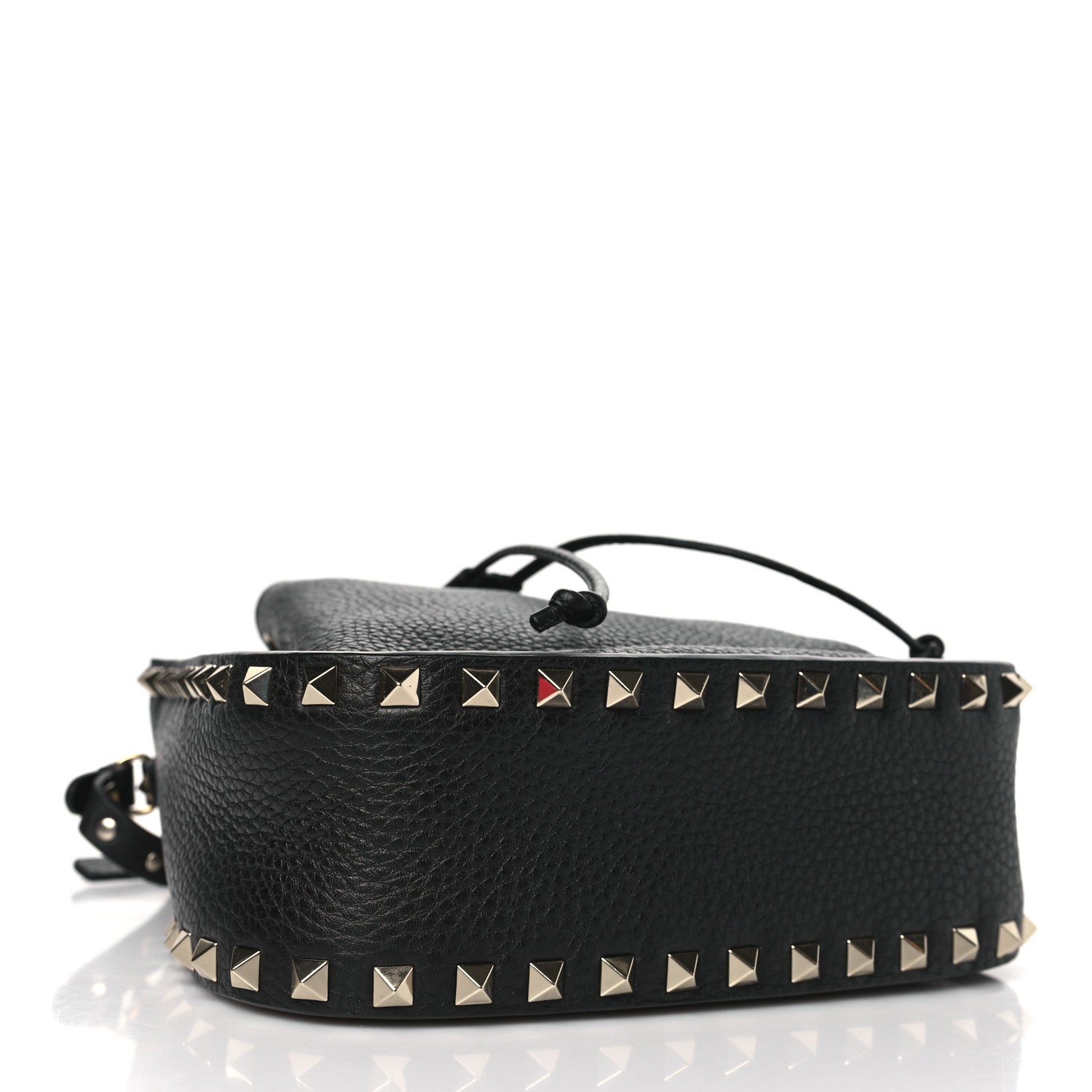 Valentino Garavani Grained Calfskin Rockstud Bucket Bag Black 4 of 8