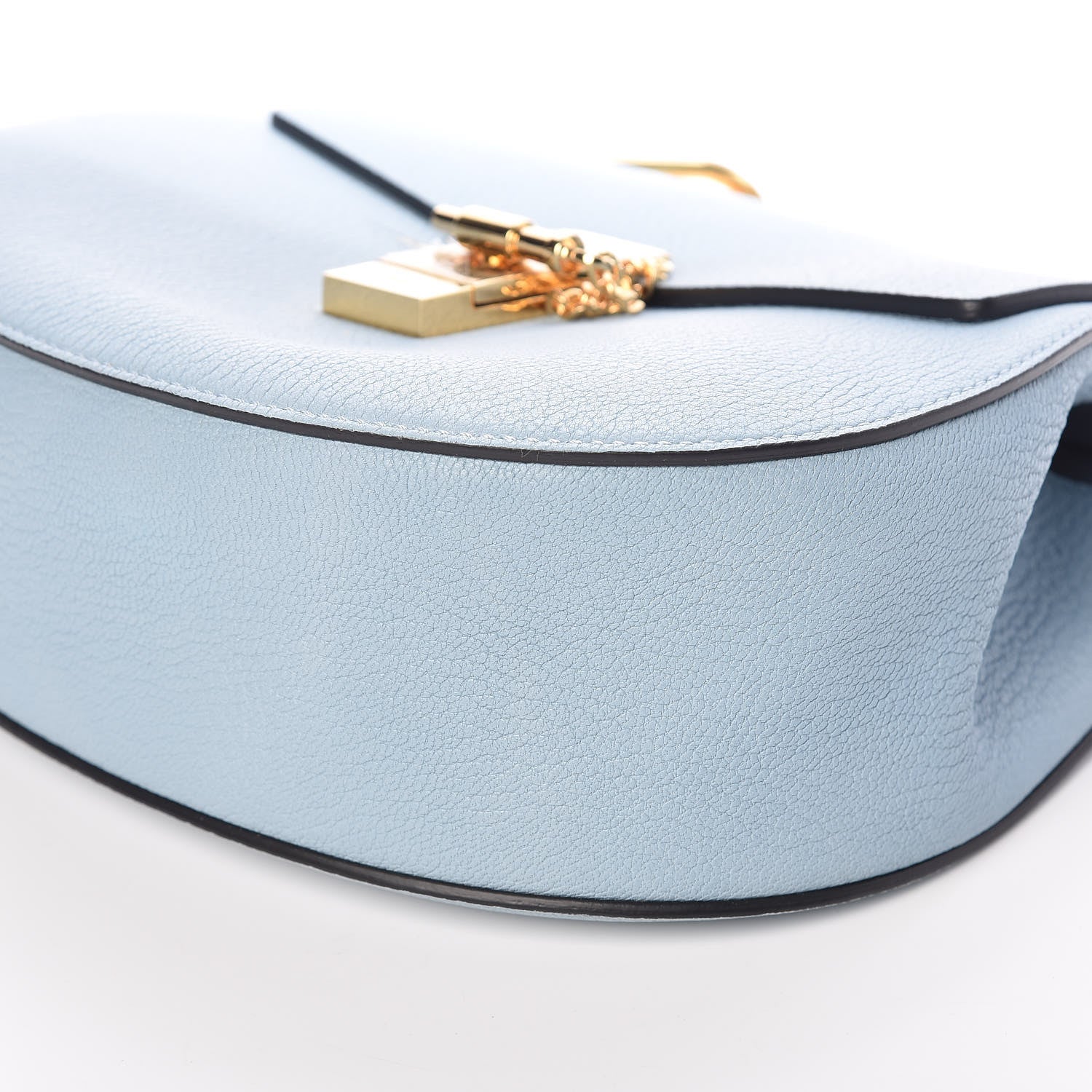 Chloe Grained Lambskin Drew Shoulder Bag Fresh Blue 9 of 9