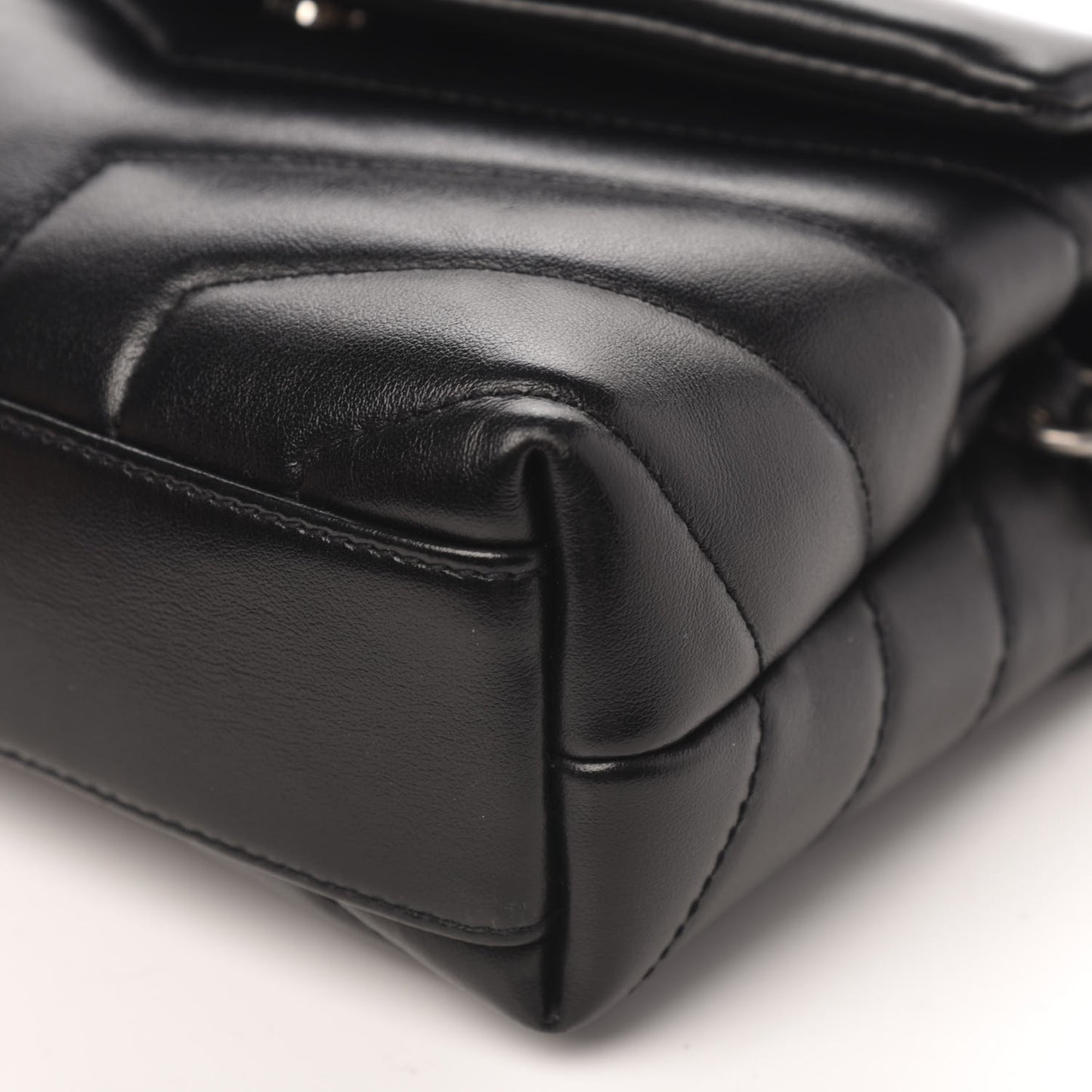 Calfskin Y Quilted Monogram Toy Loulou Crossbody Bag Black