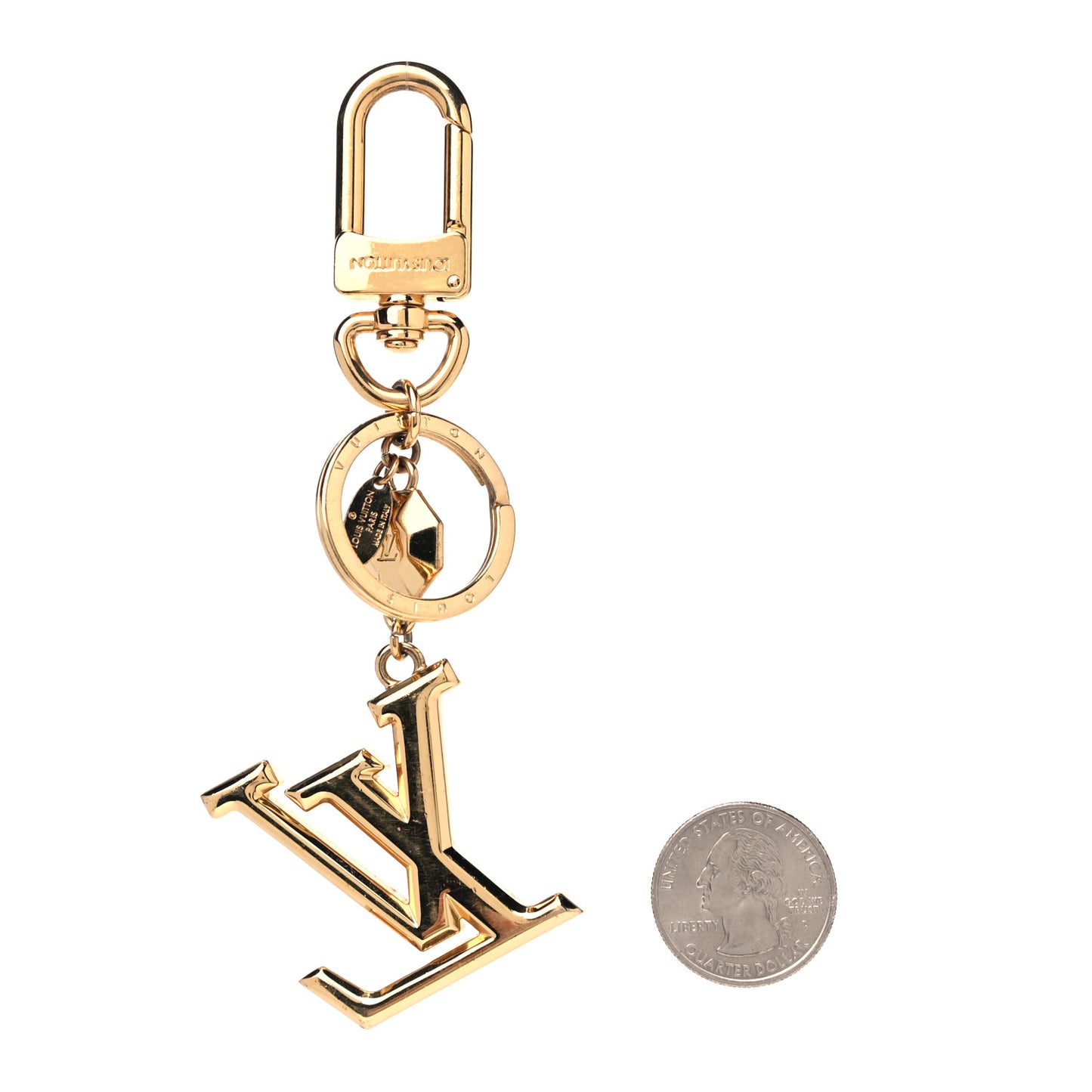 LV Facettes Bag Charm Key Holder Gold