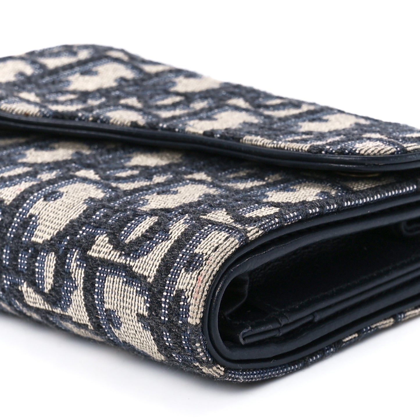 Oblique Saddle Lotus Wallet Blue