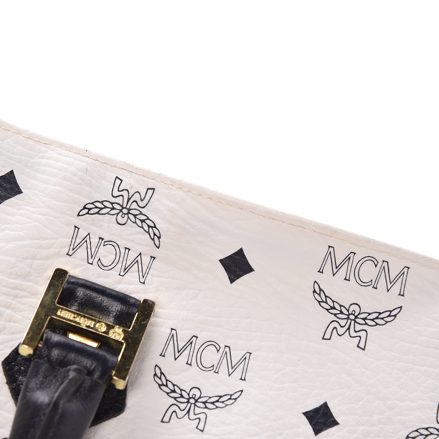 MCM Visetos Shopper Tote White 14 of 25